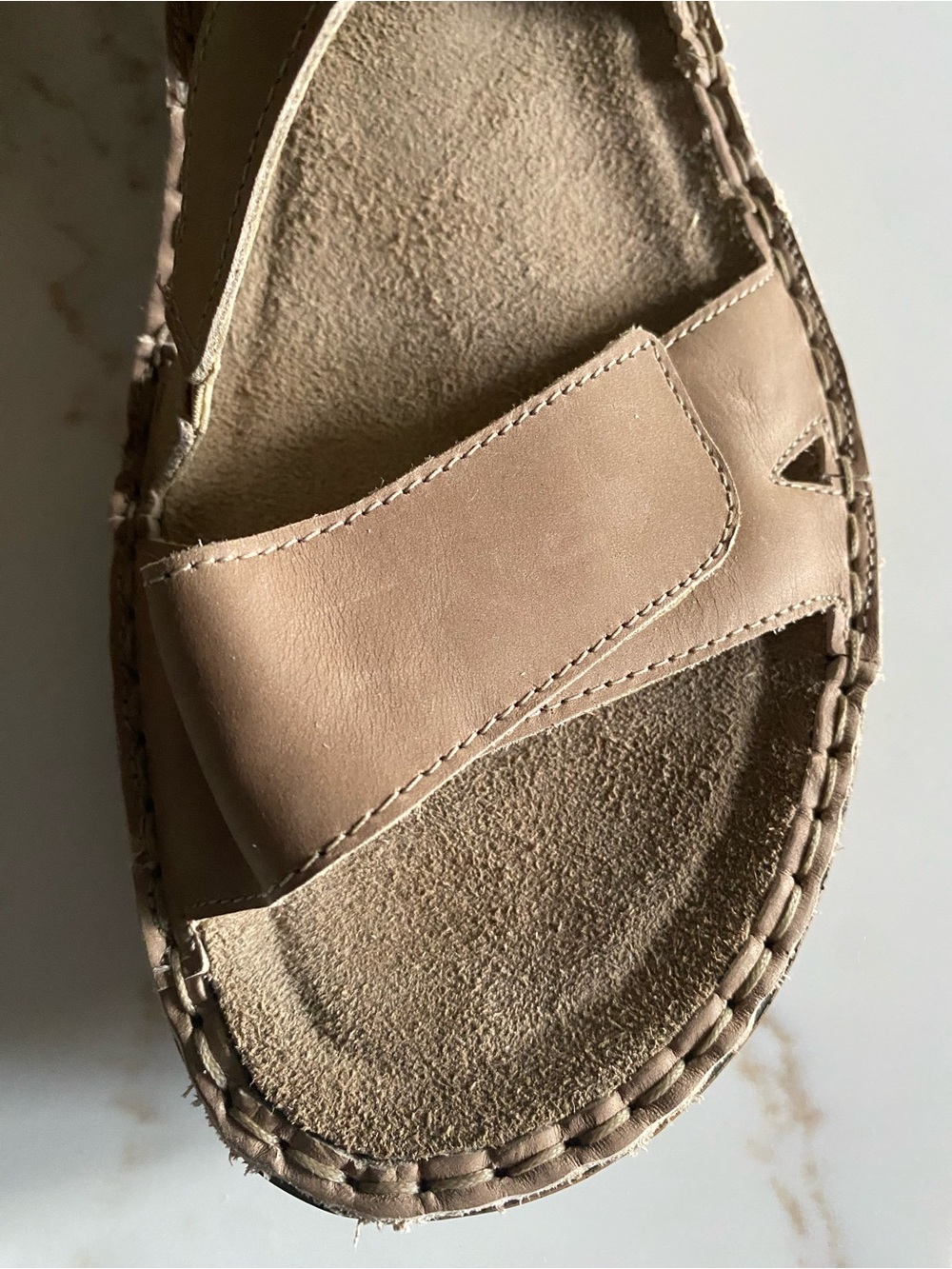 NAOT size 40 9 9.5 Tan Leather Sandals with Adjustable Buckle - Picture 3 of 5